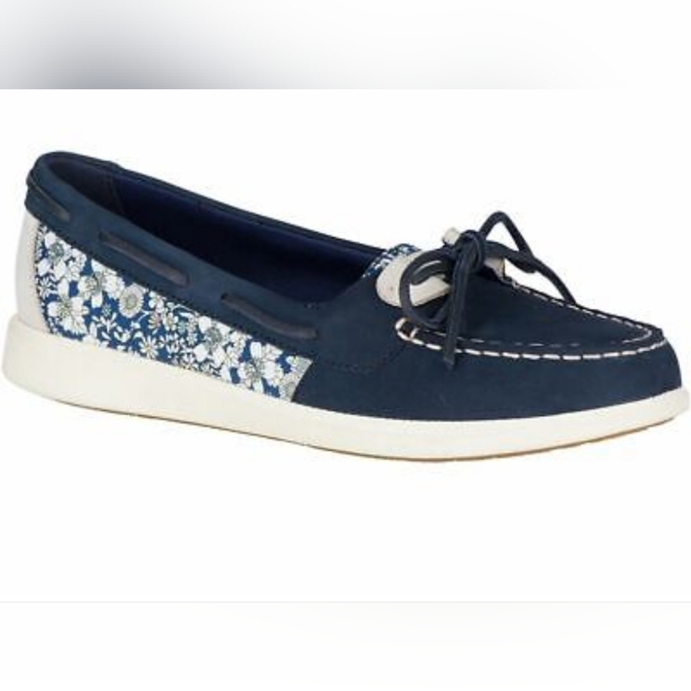 Sperry Women's Oasis Loft Floral Navy Boat Shoes size 11